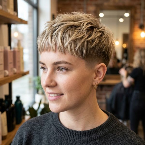 Blonde Short Textured French Crop