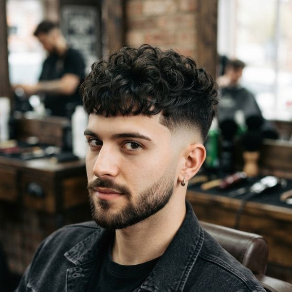 Curly French Crop High Fade