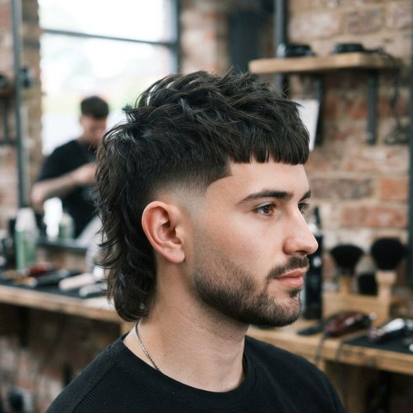 French Crop Burst Fade Mullet
