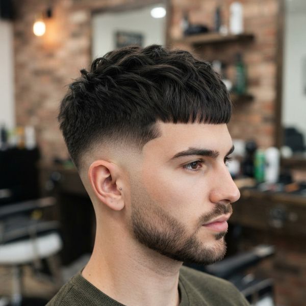 French Crop Burst Fade V Style