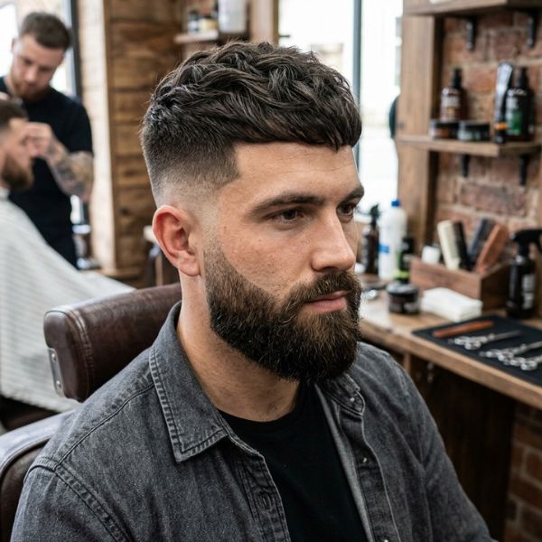 French Crop with a Mid Fade and Beard