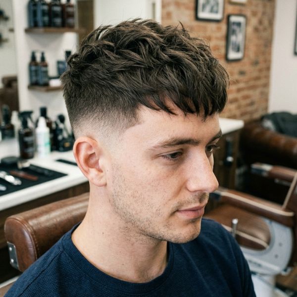 Messy French Crop with Mid Fade
