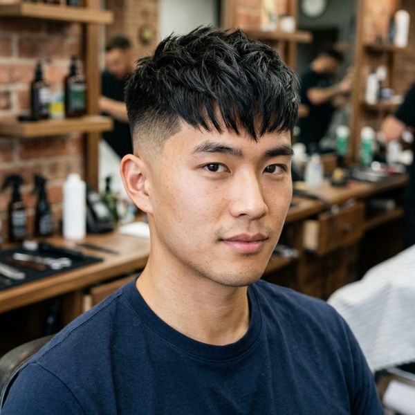 Short Textured French Crop for Asian Hair