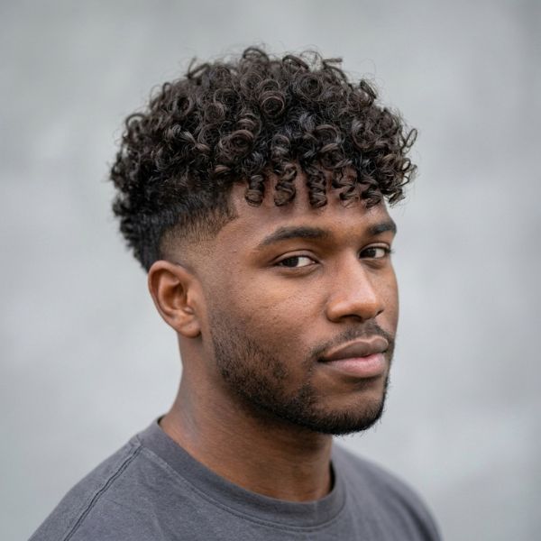 Short Textured French Crop for Curly Hair (1)