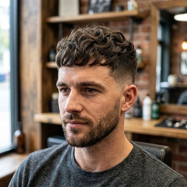 Short Textured French Crop for Wavy Hair