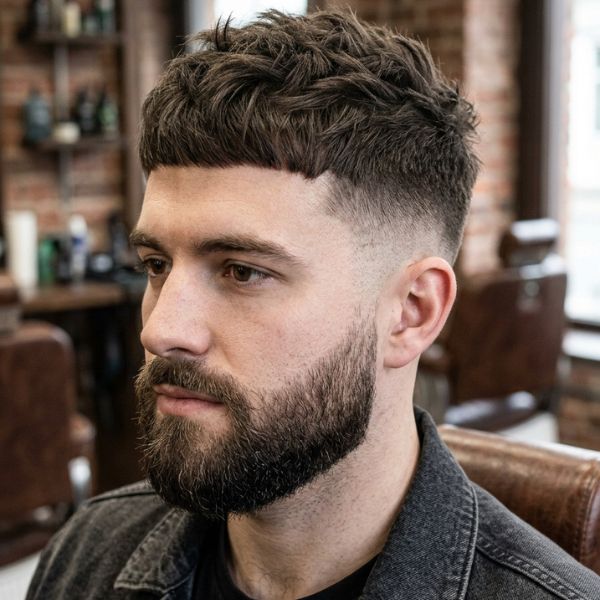 Short Textured French Crop with Beard
