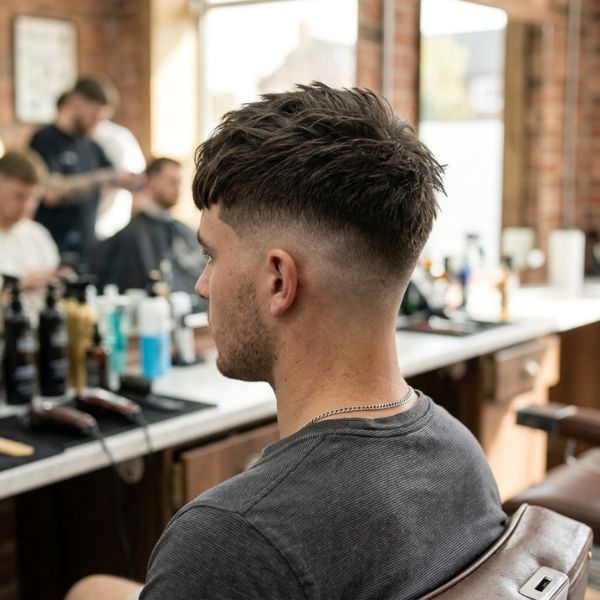 Short Textured French Crop with Disconnected Undercut