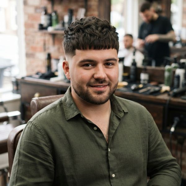 Textured French Crop for Round Face Haircut