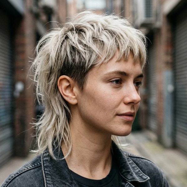 Compact Short Blonde Mullet