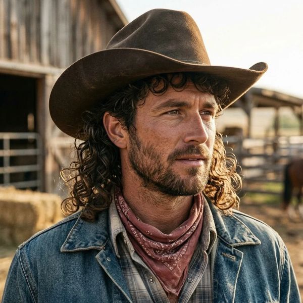 Curly Cowboy Mullet