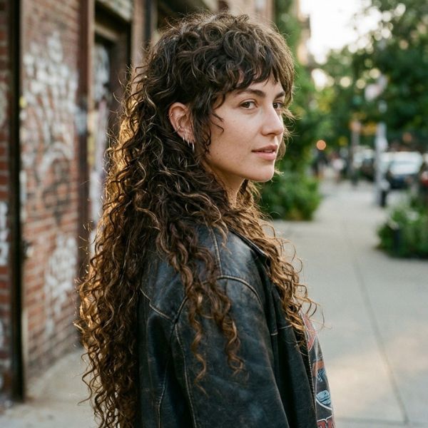Dramatic Length Curly Mullet