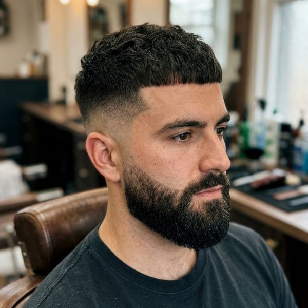 French Crop with a Mid Fade and Beard