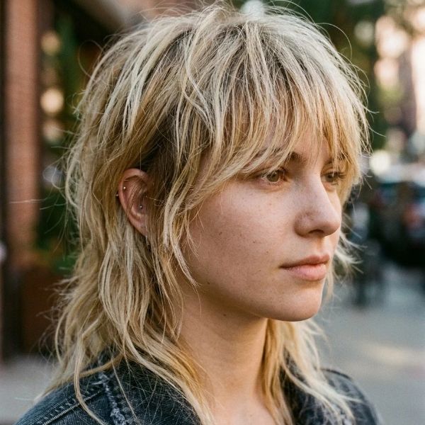 Fringe Focus Blonde Mullet