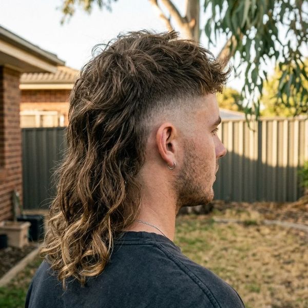 High Fade Australian Mullet