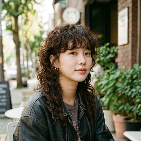 Korean Style Curly Mullet