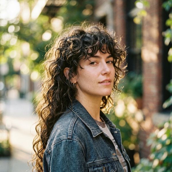 Long Curly Mullet