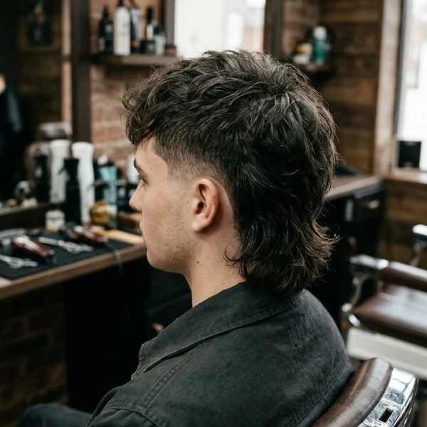 Low Burst Fade Mullet