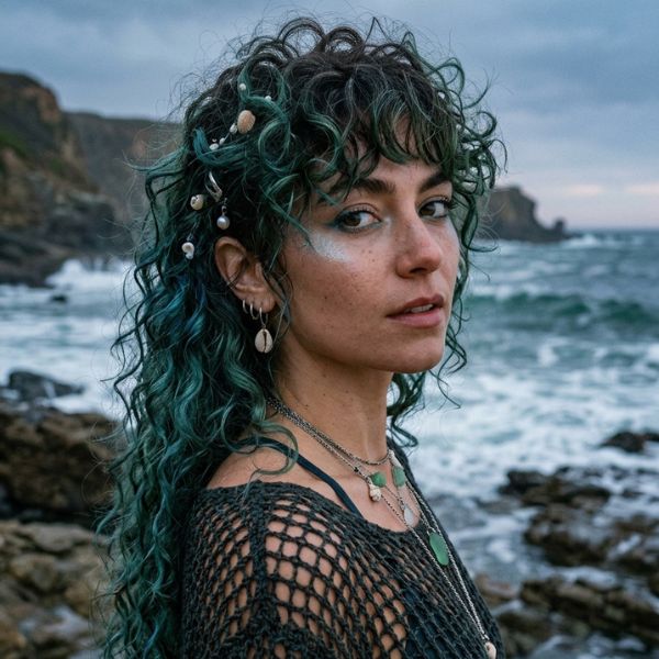 Mermaid Curly Mullet