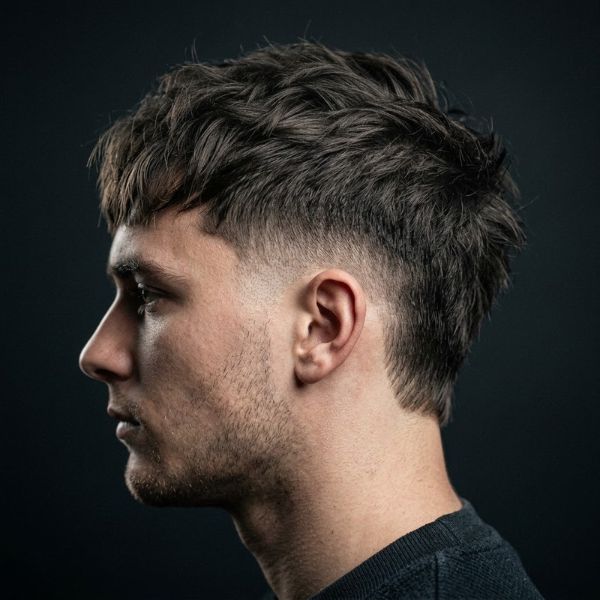 Messy French Crop Burst Fade