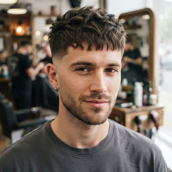 Messy French Crop Mid Fade