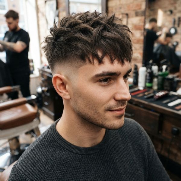 Messy French Crop Skin Fade