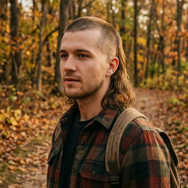 Natural Fall Buzz Mullet