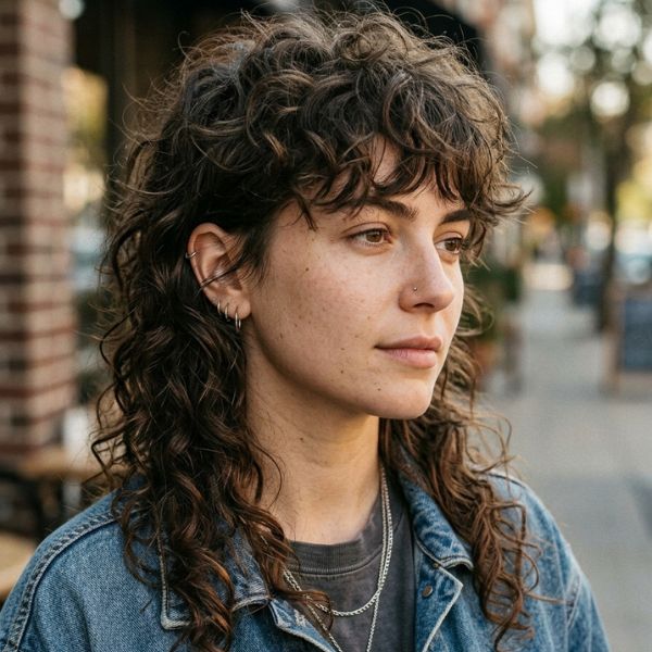 Shaggy Curly Mullet