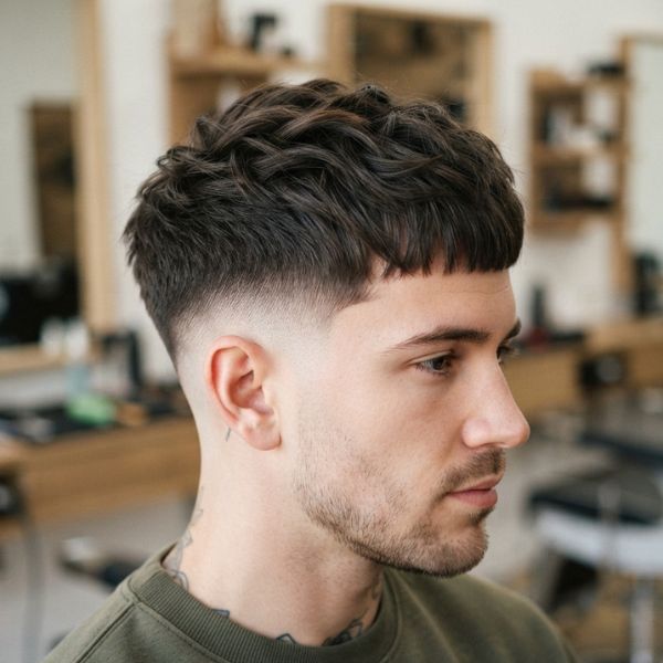 Soft Layered French Crop Low Fade