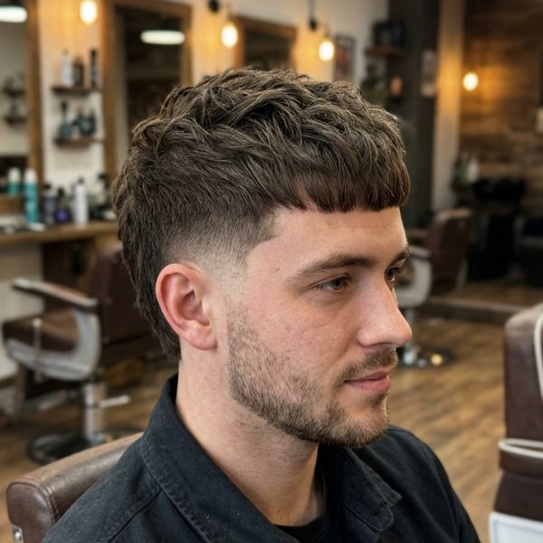 Textured French Crop Burst Fade