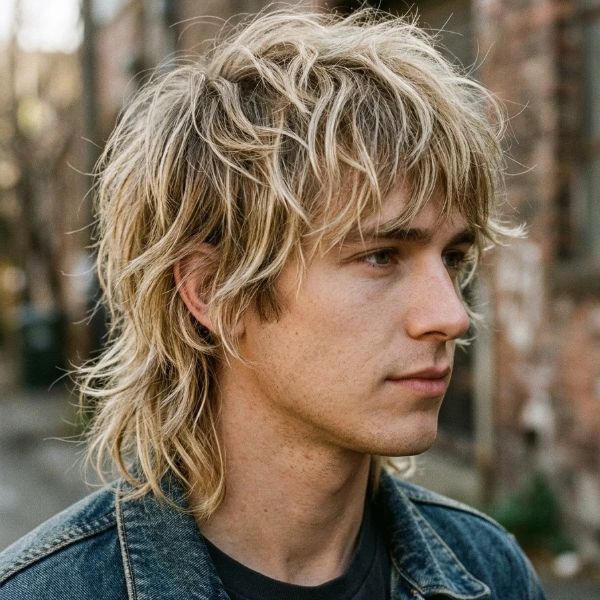 Tousled Texture Blonde Mullet