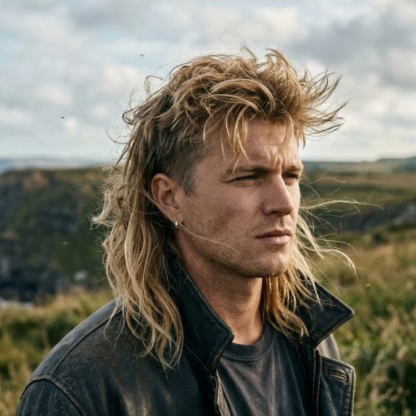 Wind Flow Blonde Mullet