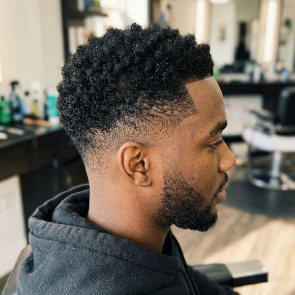 low taper fade on Black hair